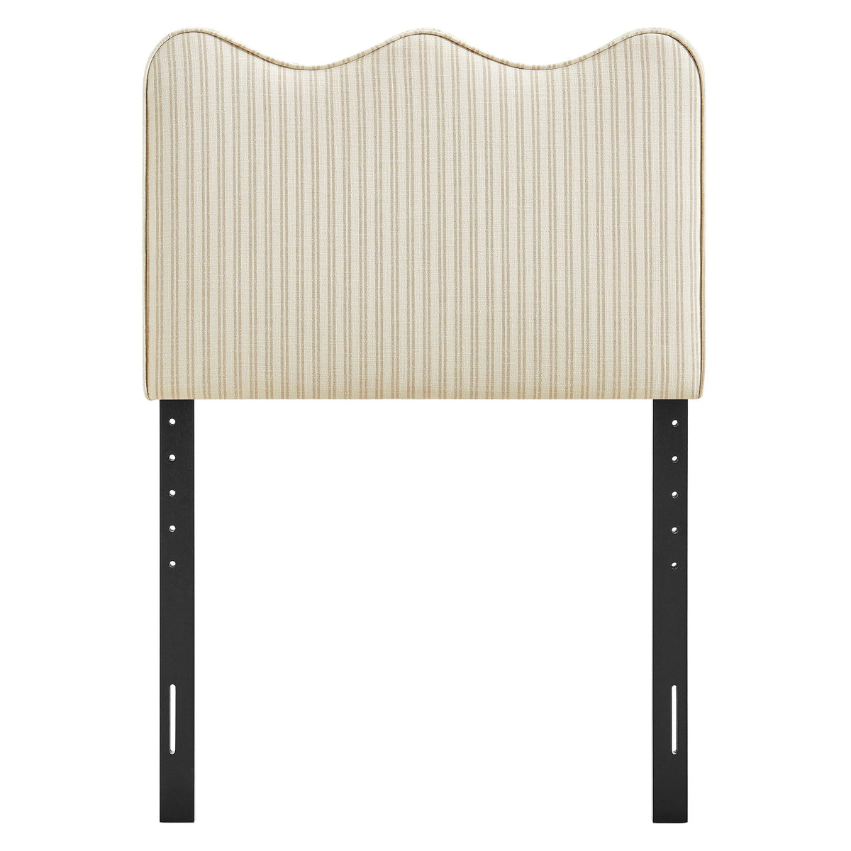 Athena Oatmeal Stripe Striped Fabric Upholstered Twin Size Headboard - Ornate Home