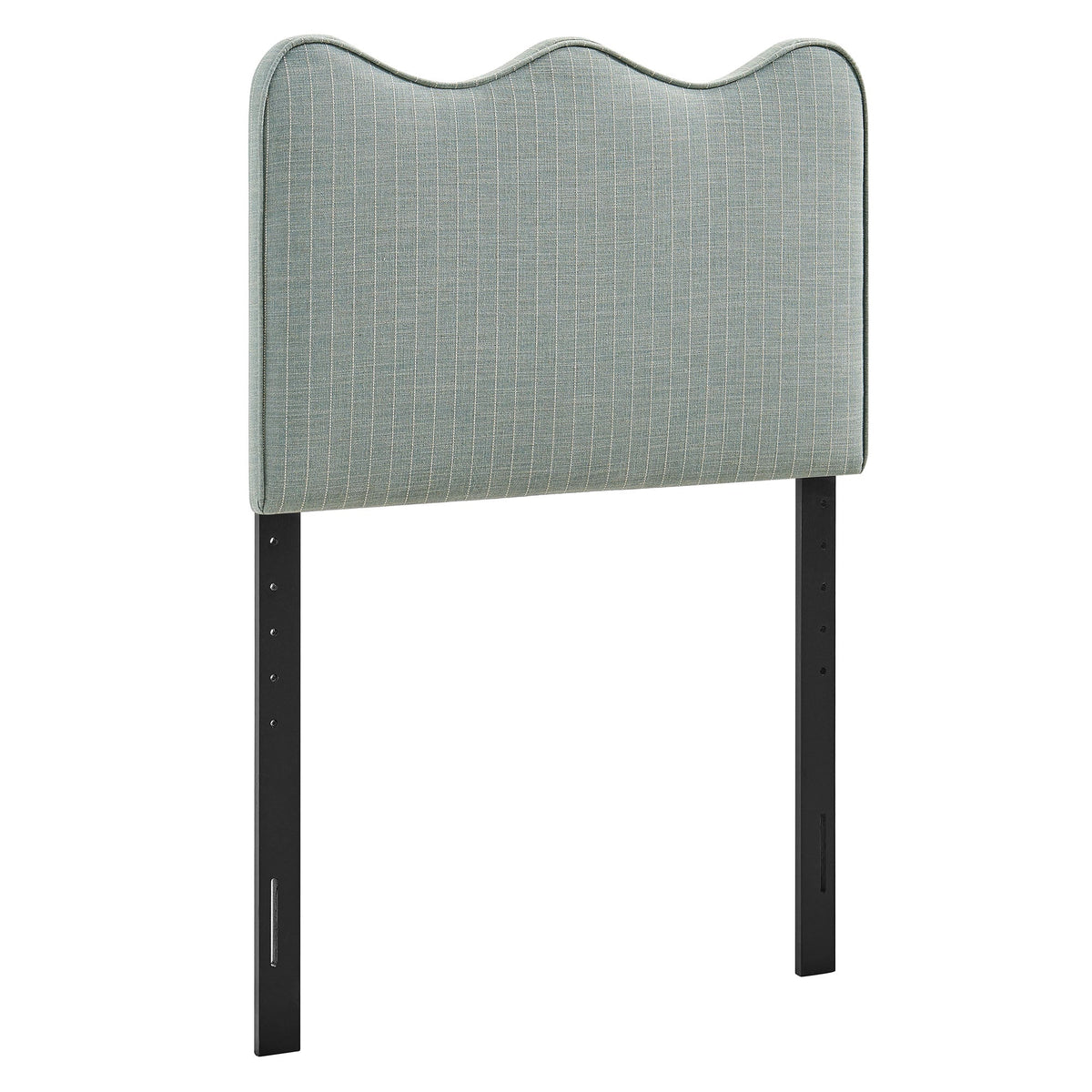Athena Spa Blue Stripe Striped Fabric Upholstered Twin Size Headboard - Ornate Home