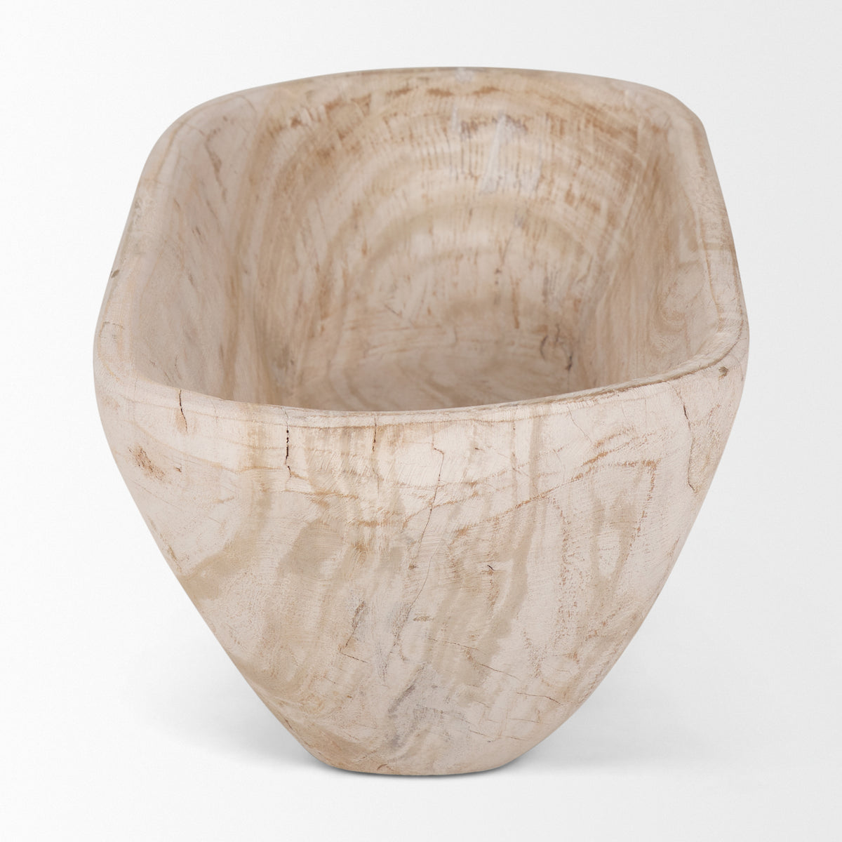 Athena White Extra Large Oblong Light-Wash Reclaimed Wood Bowl - Ornate Home