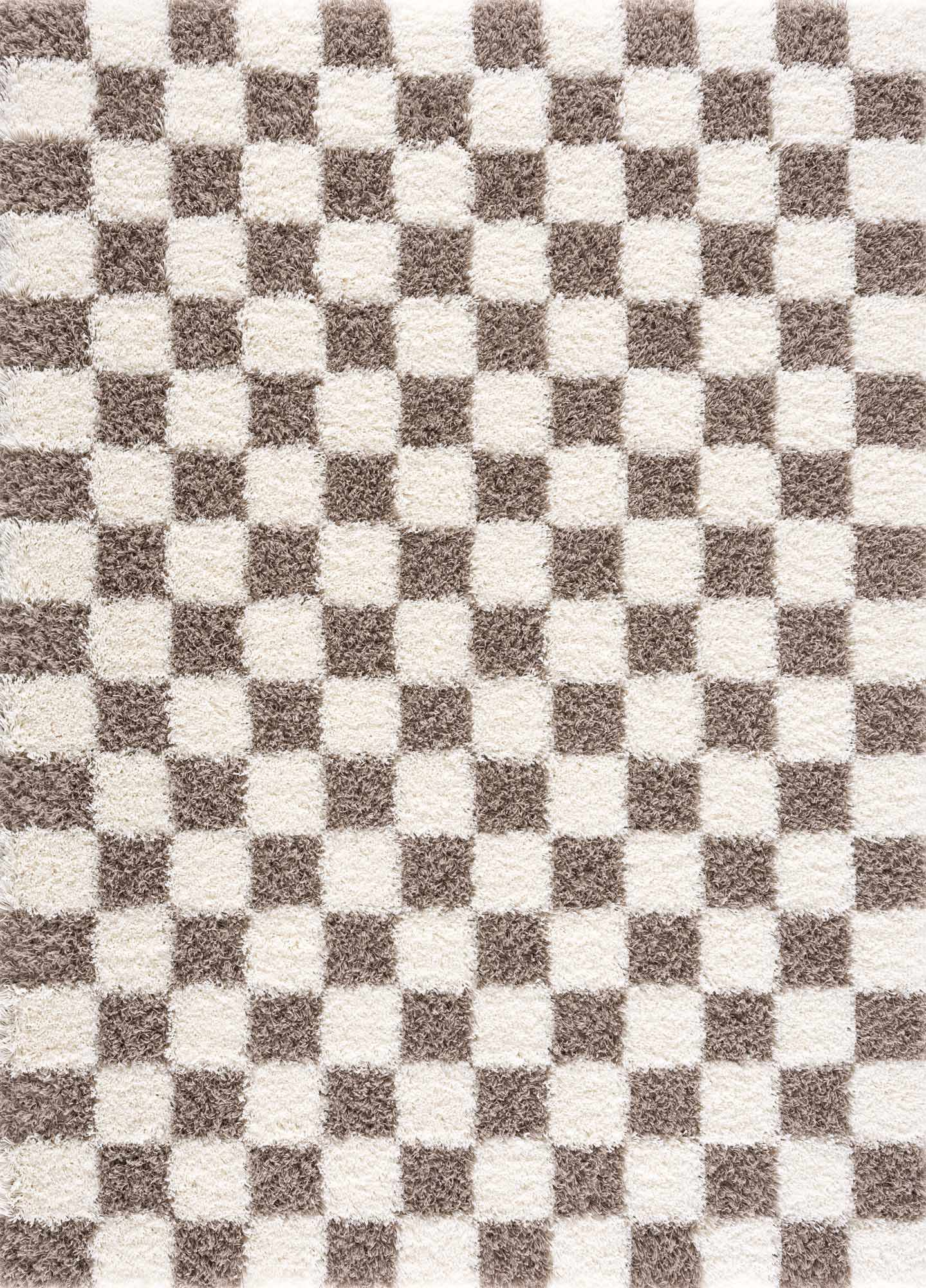 Atira Brown Checkered Area Rug - Ornate Home
