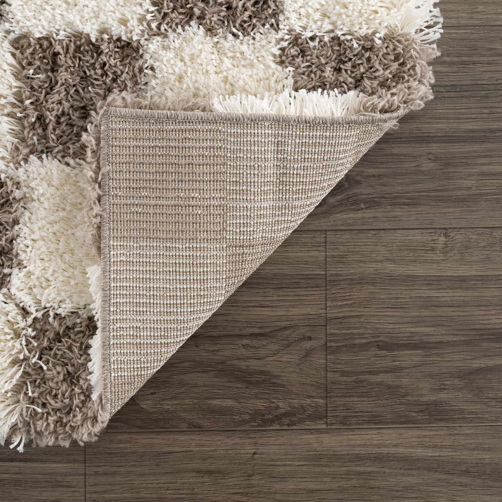 Atira Brown Checkered Area Rug - Ornate Home