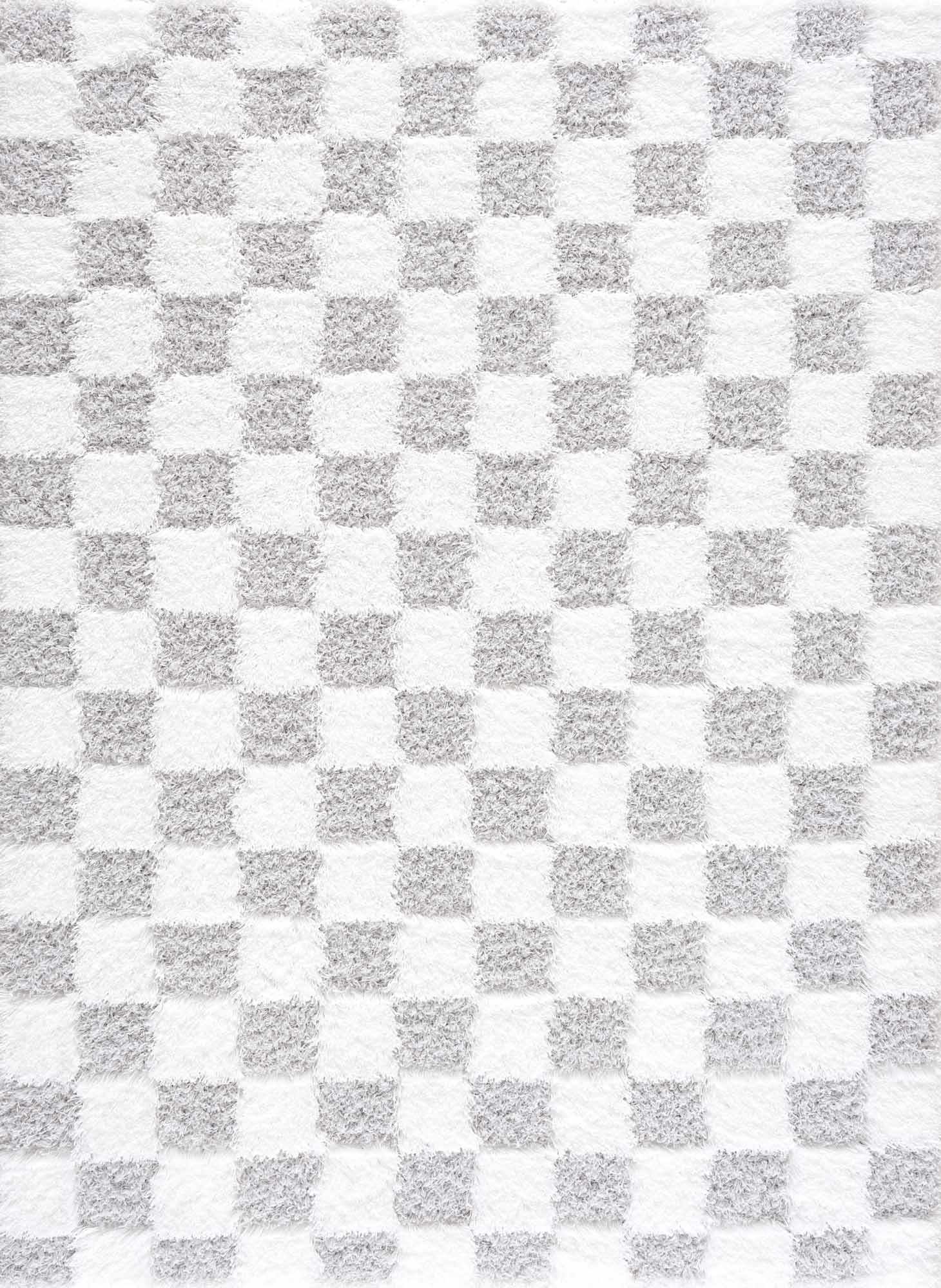 Atira Gray Checkered Area Rug - Ornate Home