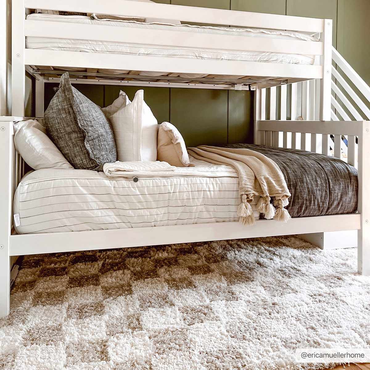 Atira Light Brown Checkered Area Rug - Ornate Home