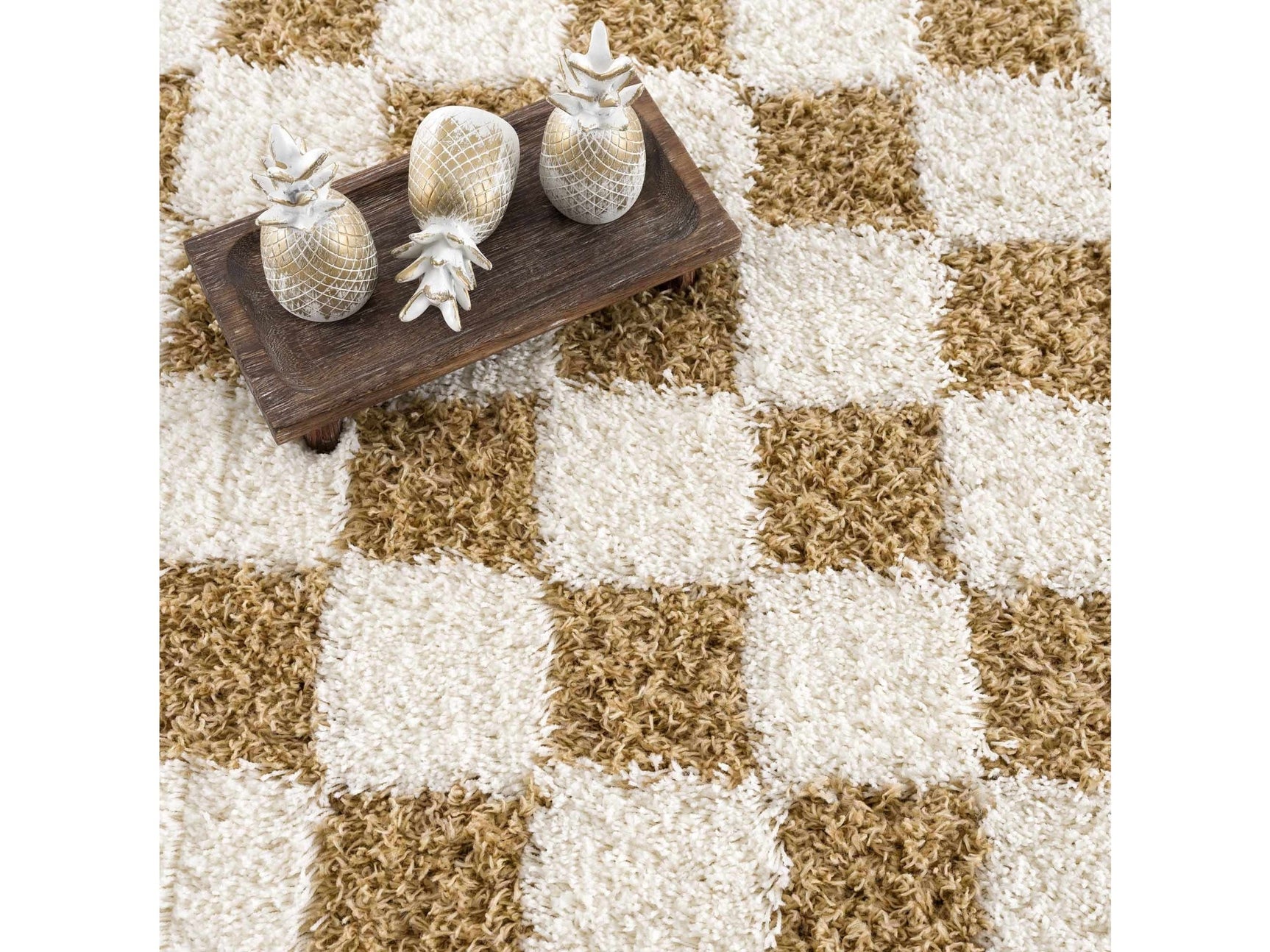 Atira Mustard Checkered Area Rug - Ornate Home