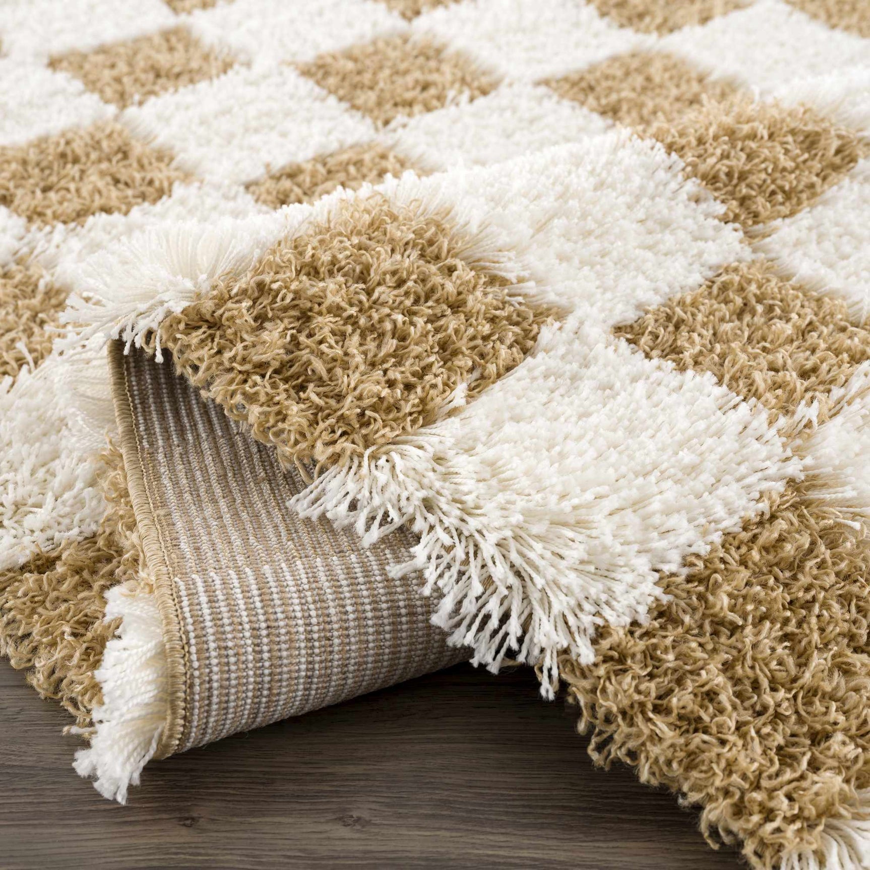 Atira Mustard Checkered Area Rug - Ornate Home