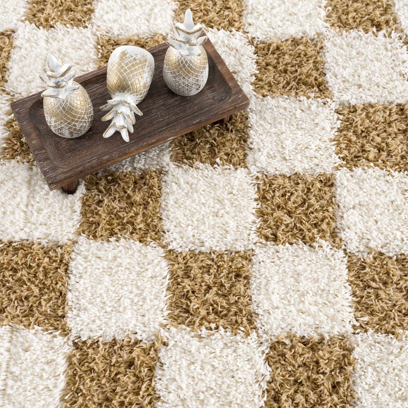 Atira Mustard Checkered Area Rug - Ornate Home