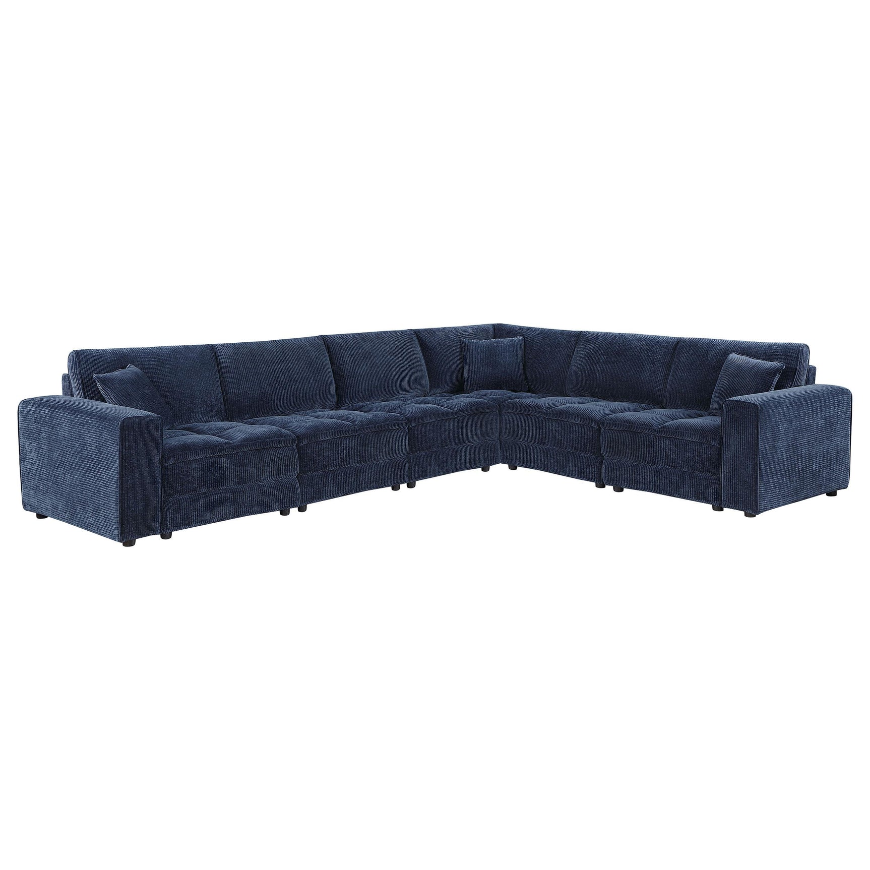 Atlantic Blue 6-piece Upholstered Modular Sectional Sofa - Ornate Home