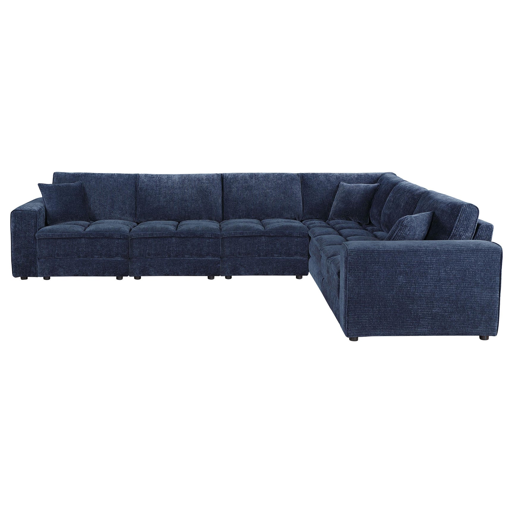 Atlantic Blue 6-piece Upholstered Modular Sectional Sofa - Ornate Home