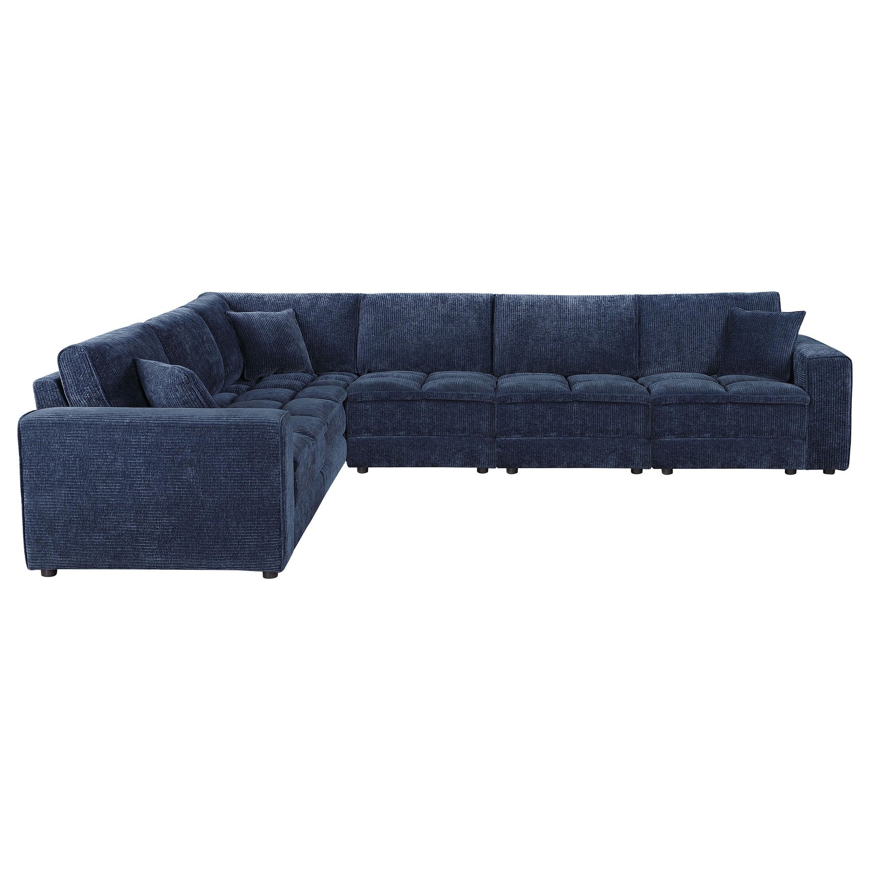 Atlantic Blue 6-piece Upholstered Modular Sectional Sofa - Ornate Home