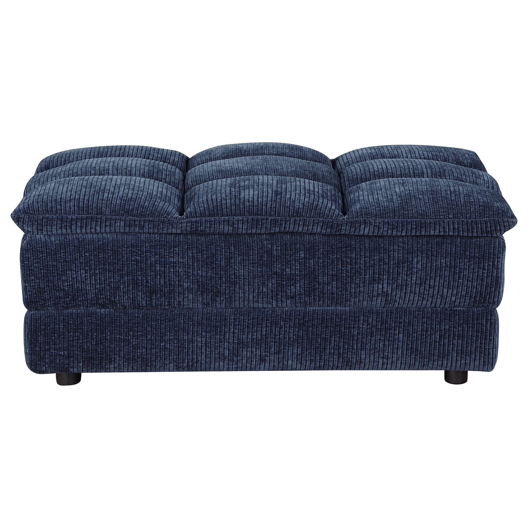 Atlantic Blue Corduroy Upholstered Rectangular Ottoman - Ornate Home