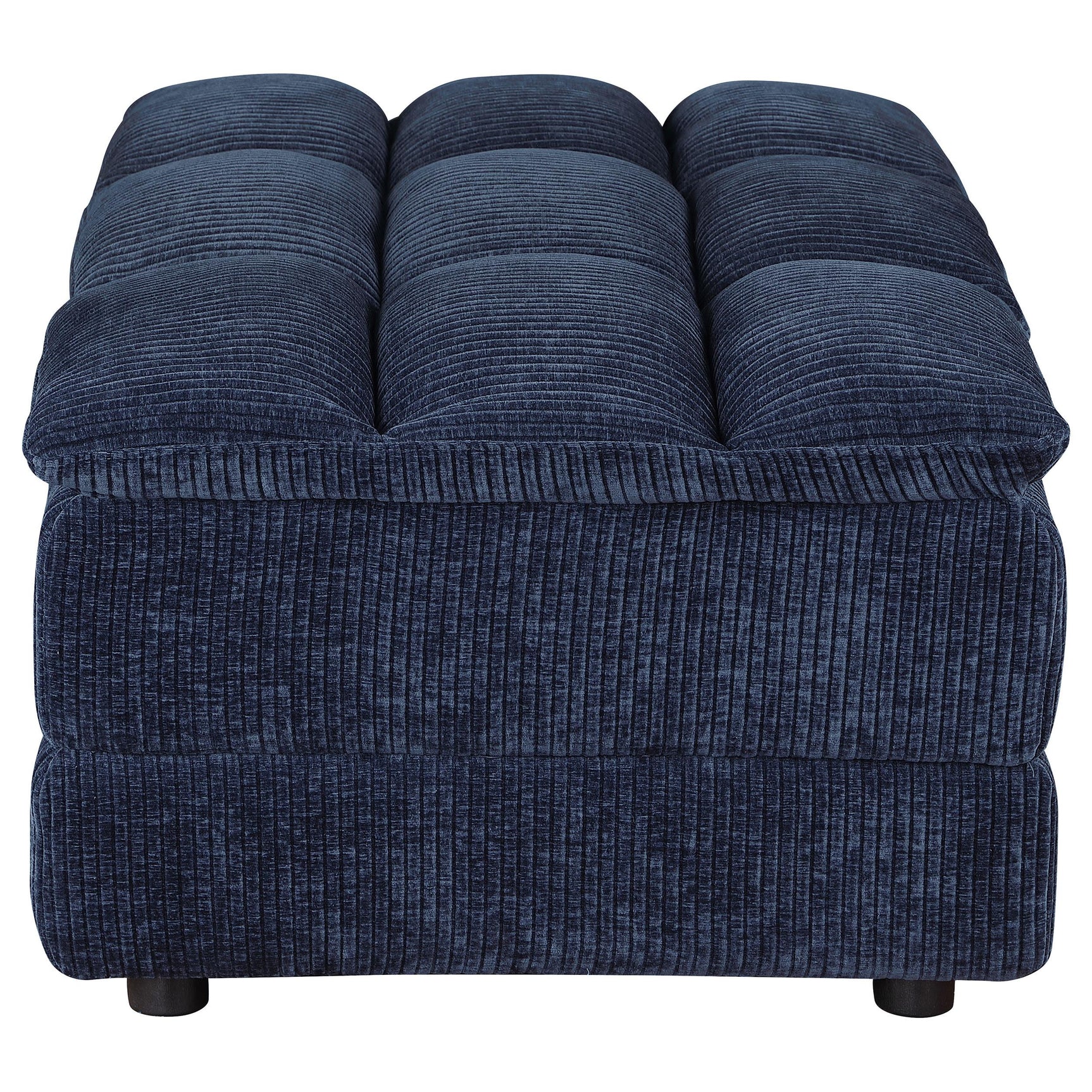 Atlantic Blue Corduroy Upholstered Rectangular Ottoman - Ornate Home