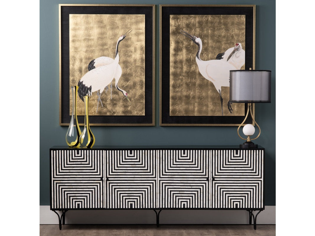 Atlas Black/Cream Four-Door Sideboard - Ornate Home