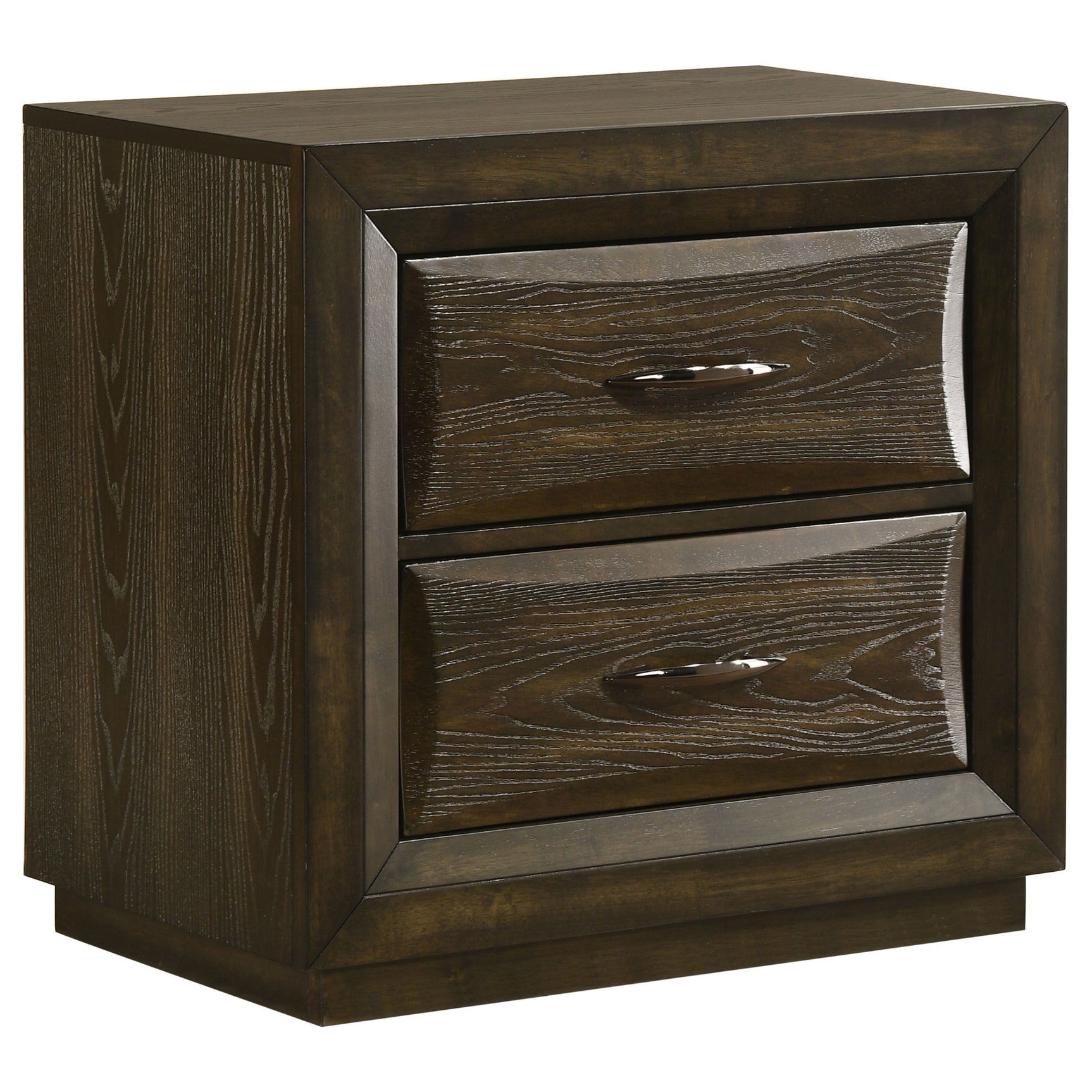 Atlas Dark Oak 2-drawer Bedroom Nightstand Bedside Table - Ornate Home