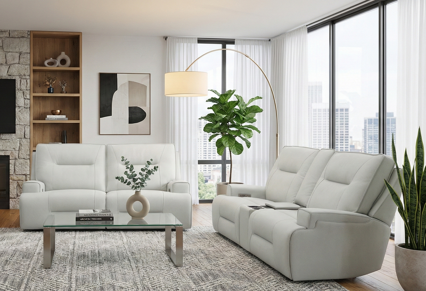 Atlas Fog 2-Piece Power Reclining Sofa Set - Ornate Home