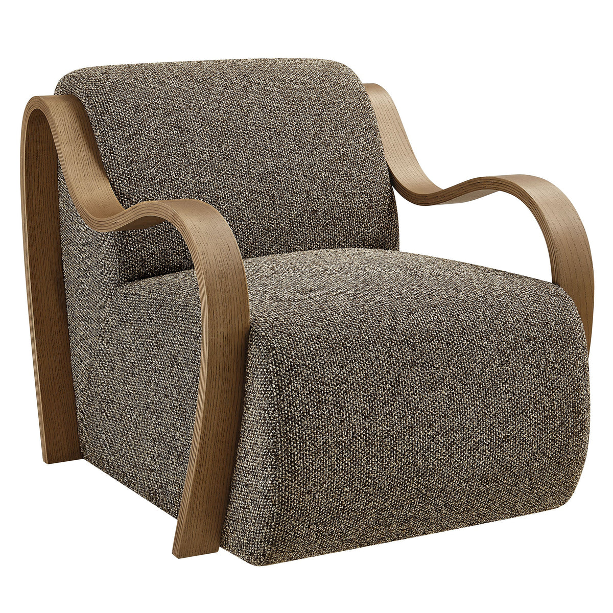 Atrium Earth Lattice Boucle Accent Armchair - Ornate Home