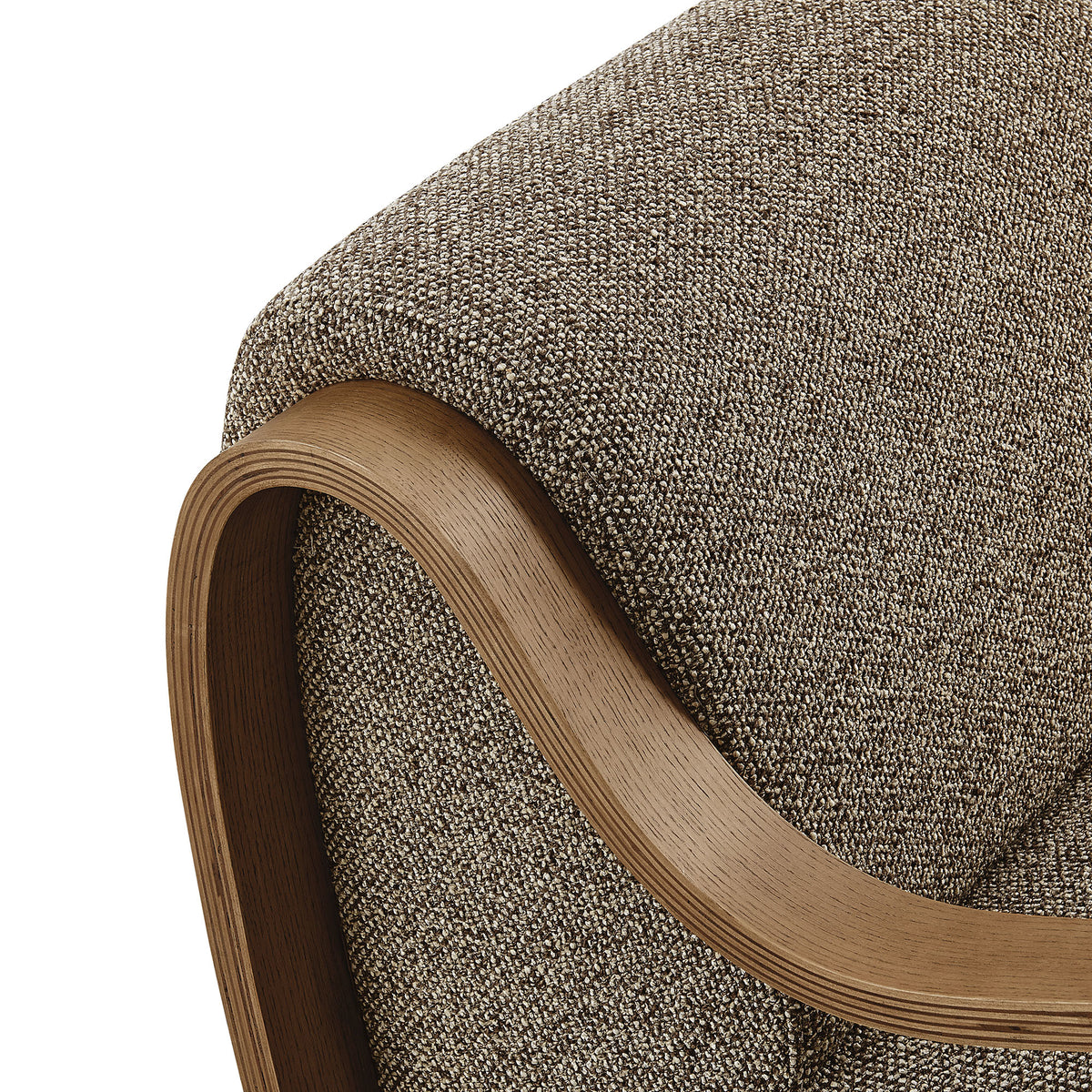Atrium Earth Lattice Boucle Accent Armchair - Ornate Home