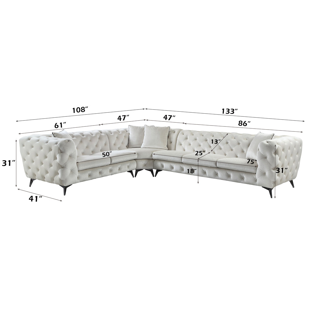 Atronia Beige Sectional Sofa - Ornate Home
