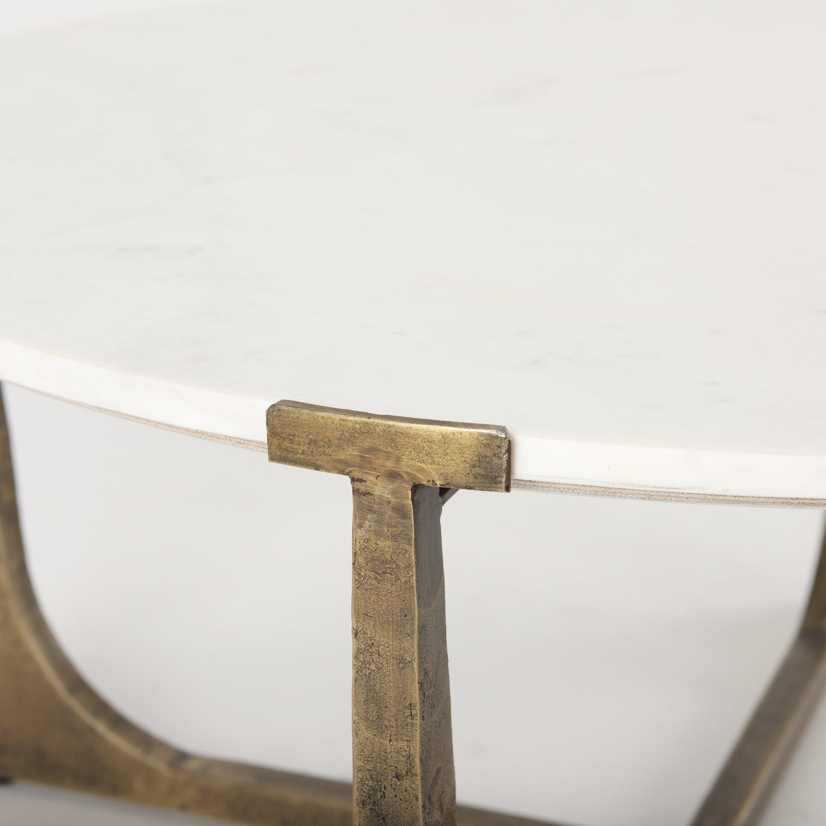 Atticus Antiqued Gold Marble and Metal Coffee Table - Ornate Home