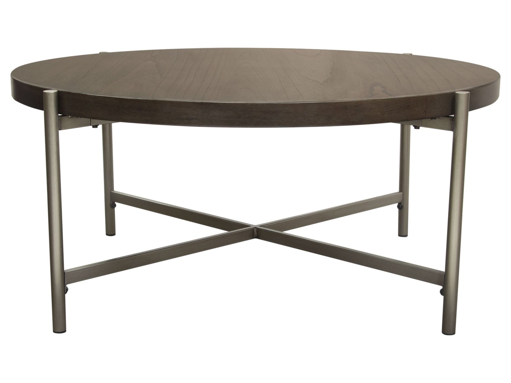 Atwood Grey/Silver Round Coffee Table - Ornate Home
