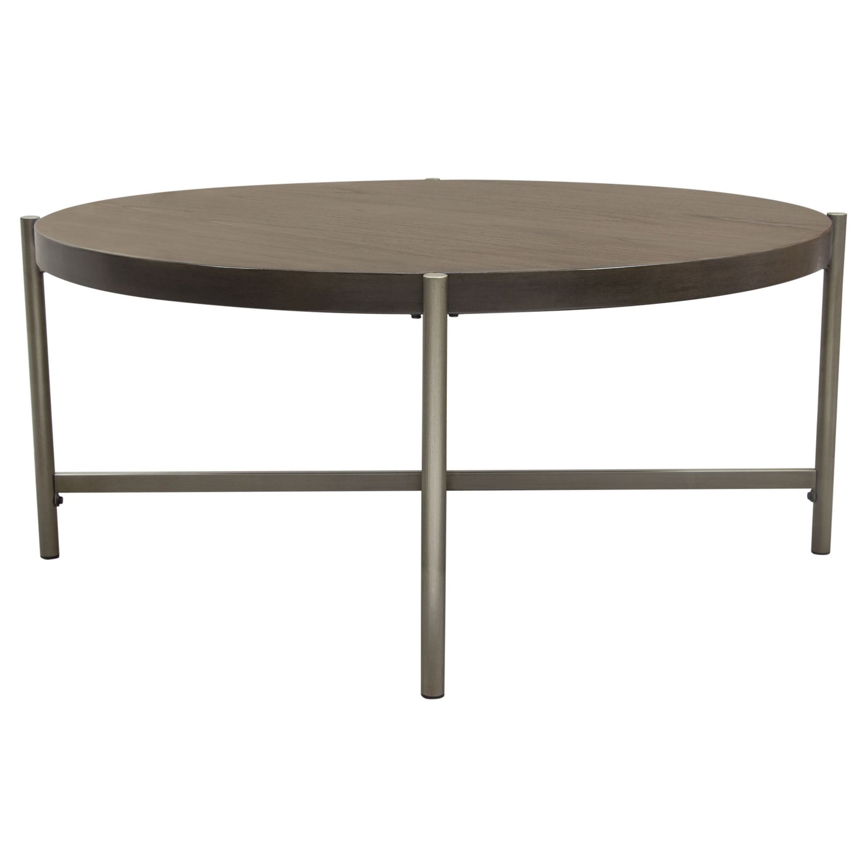 Atwood Grey/Silver Round Coffee Table - Ornate Home