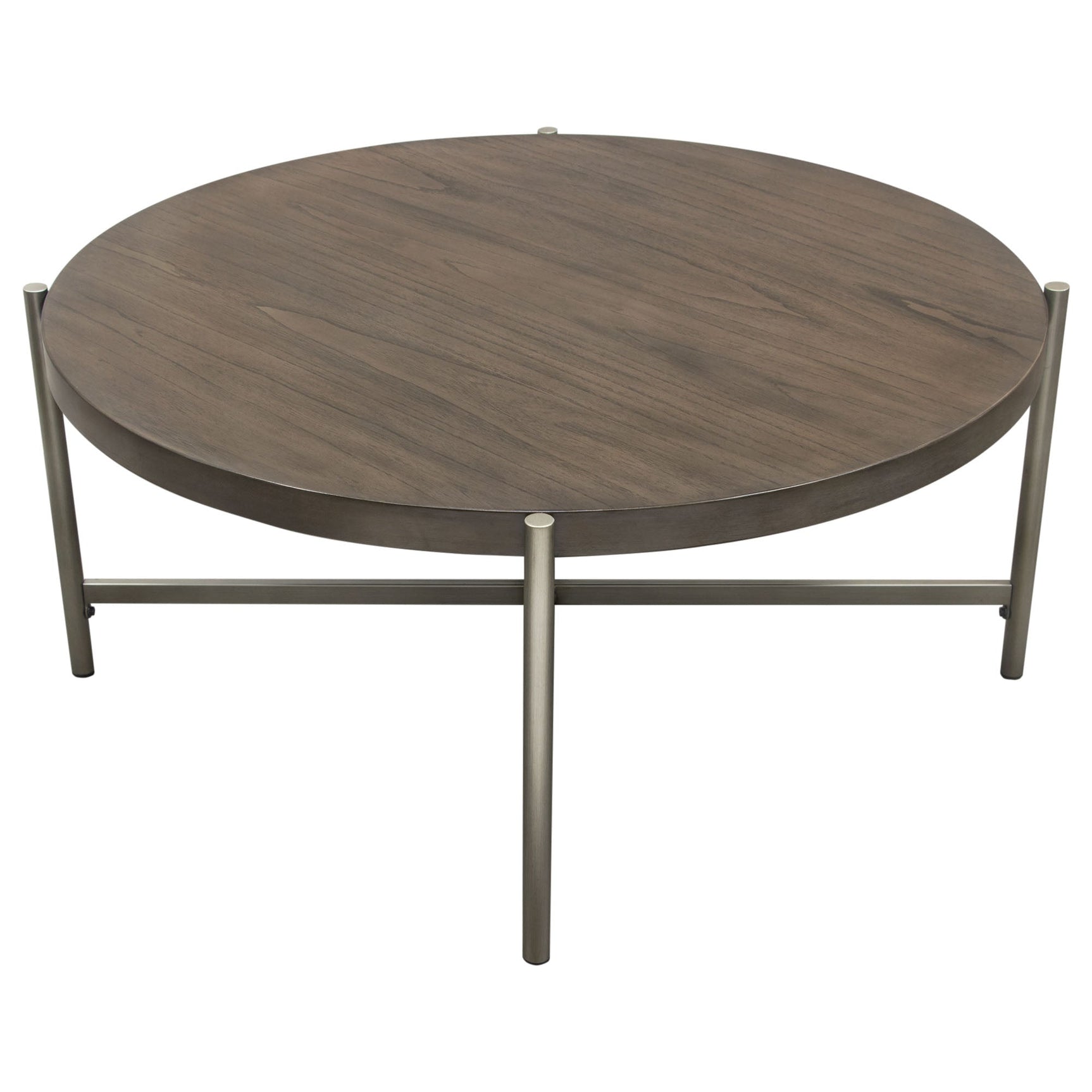 Atwood Grey/Silver Round Coffee Table - Ornate Home