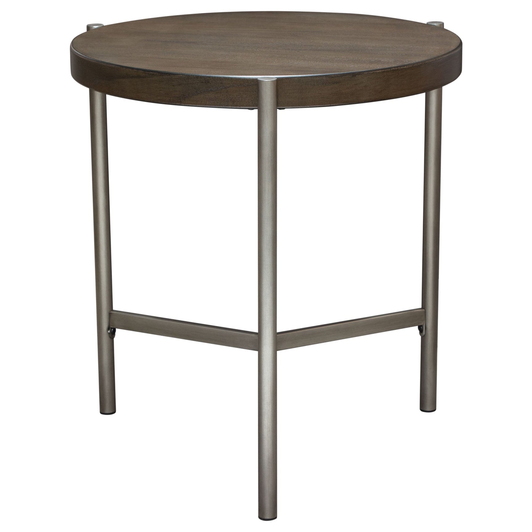 Atwood Grey/Silver Round End Table - Ornate Home