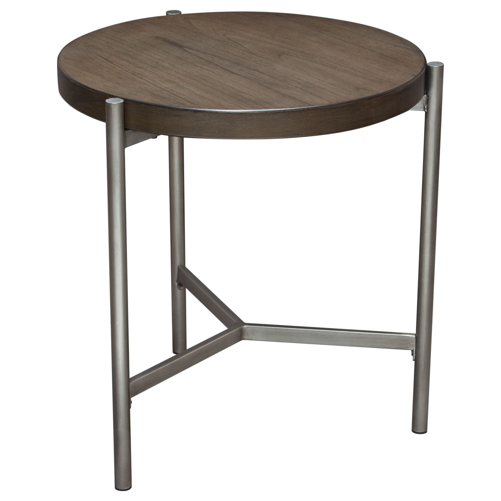 Atwood Grey/Silver Round End Table - Ornate Home