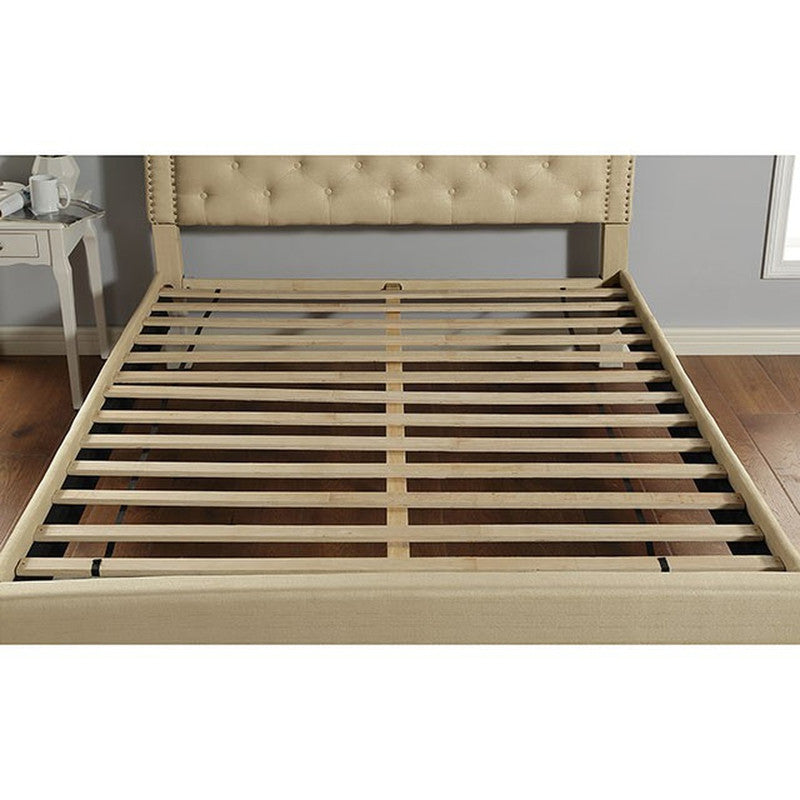 Aubree Beige Cal.King Bed - Ornate Home