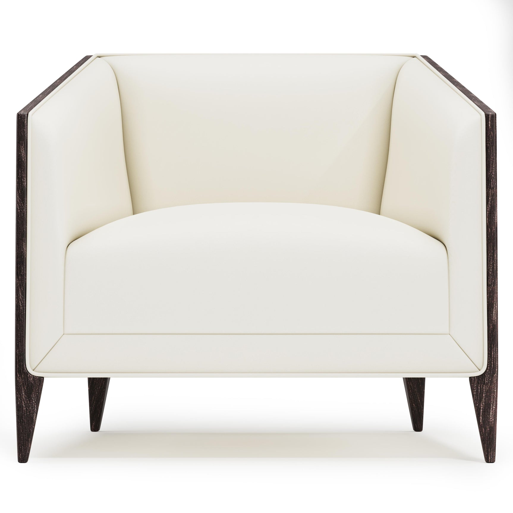 Aubree White/Cream Leather Chair - Ornate Home