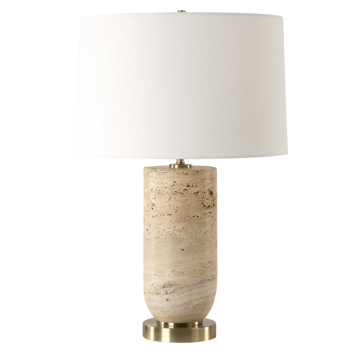 Aubrey Brown/Gold Travertine Table Lamp - Ornate Home
