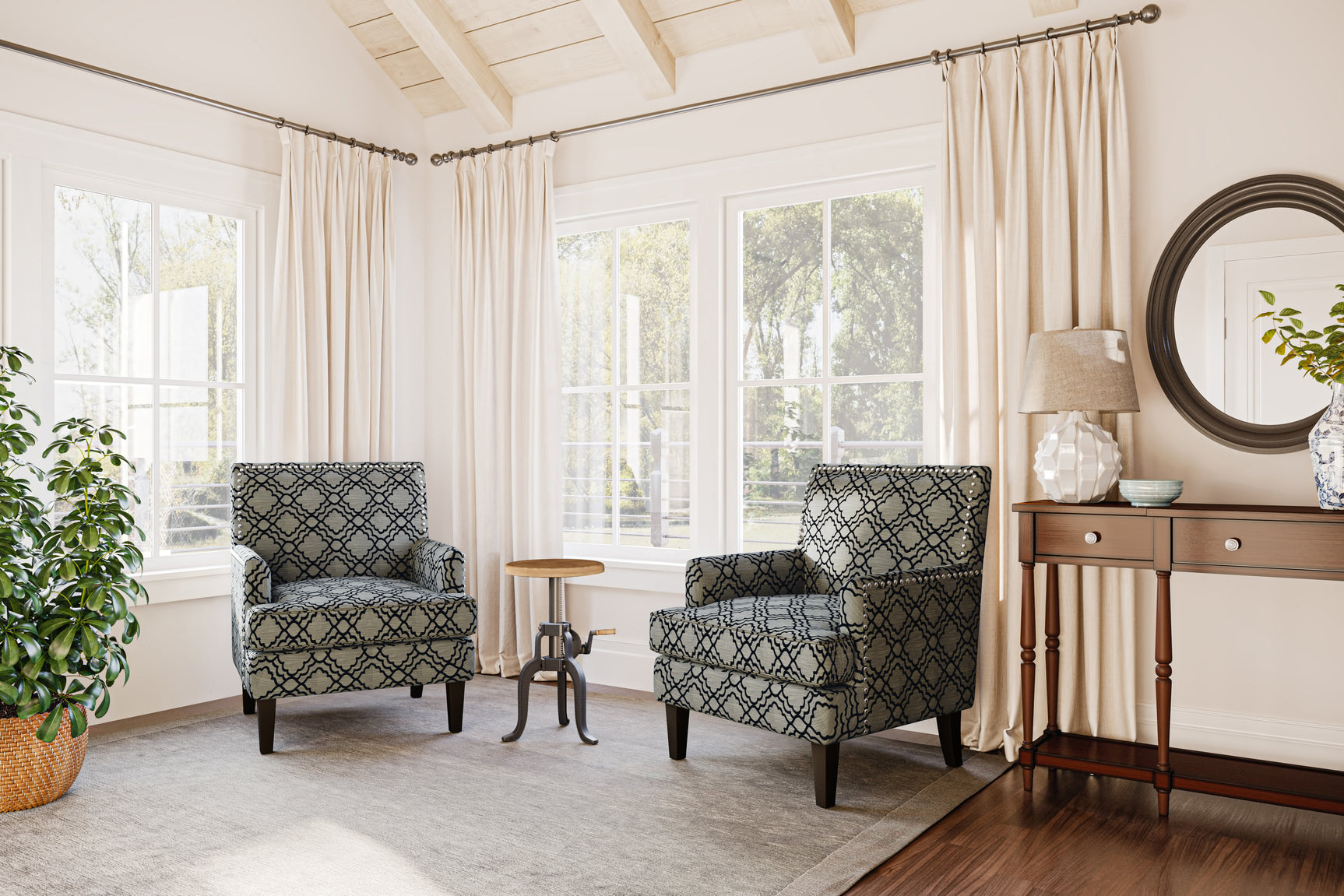Aubrey Midnight Accent Chair - Ornate Home