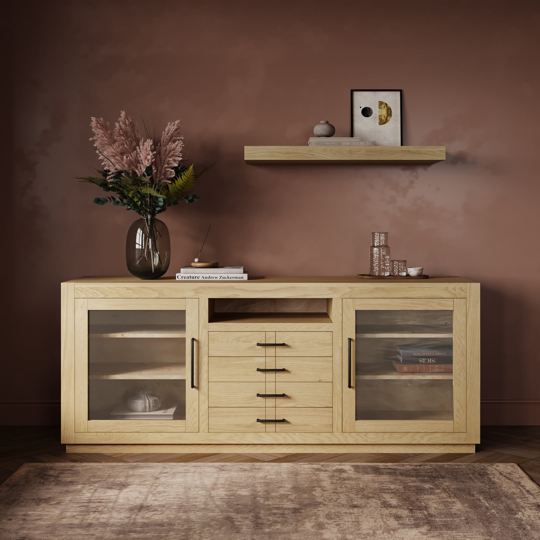 Auburn Hills Light Oak 70 Console - Ornate Home