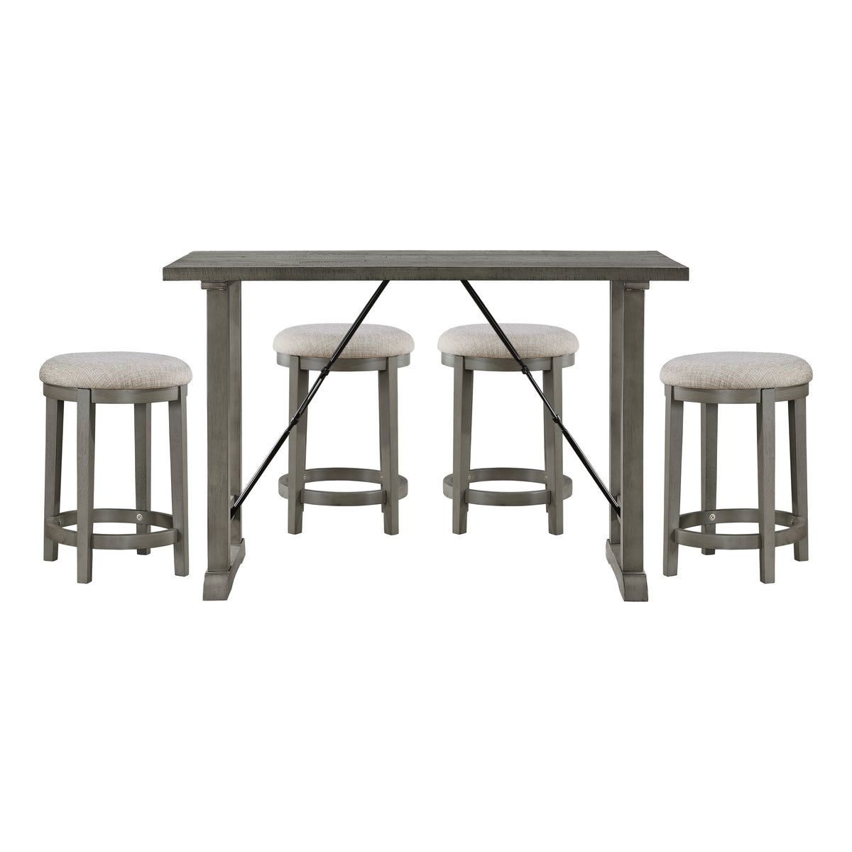 Auburndale Gray 5pc Dining Set - Ornate Home