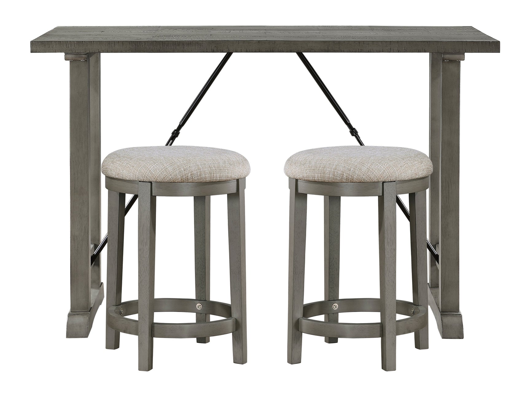 Auburndale Light Gray/Gray 3-Piece Counter Height Set - Ornate Home