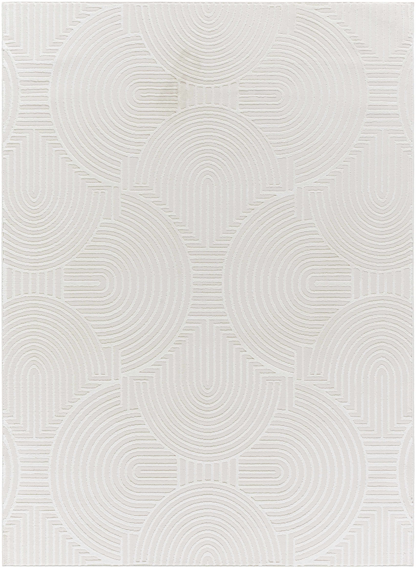 Aucoin Cream 3D Rainbow Washable Area Rug - Ornate Home