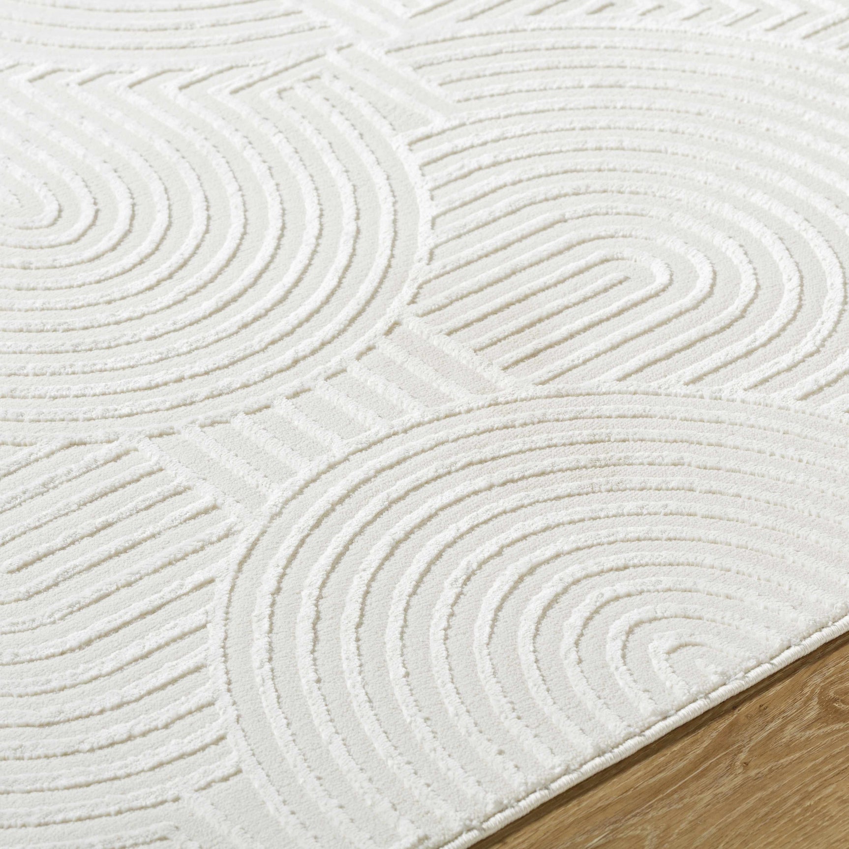 Aucoin Cream 3D Rainbow Washable Area Rug - Ornate Home
