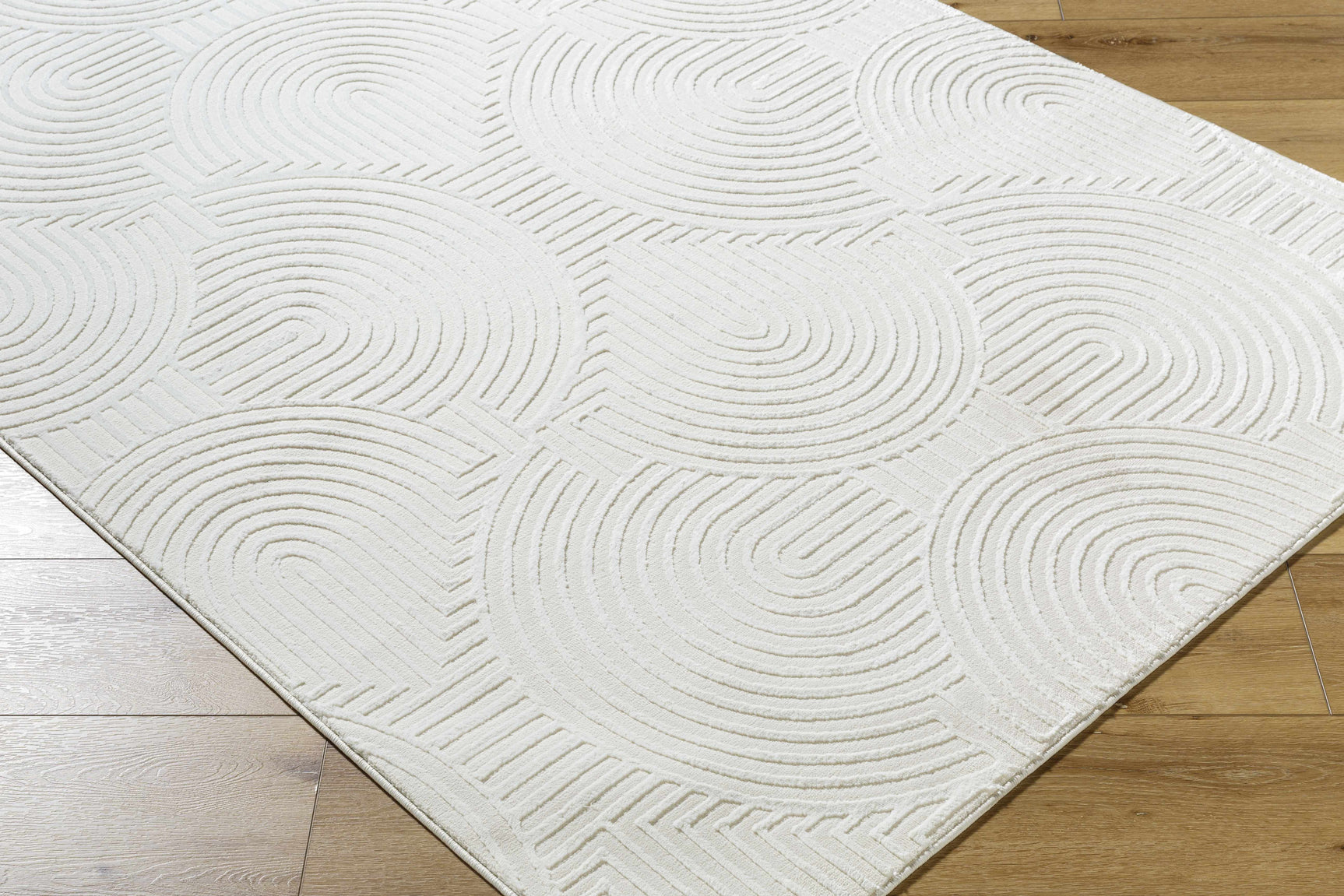 Aucoin Cream 3D Rainbow Washable Area Rug - Ornate Home