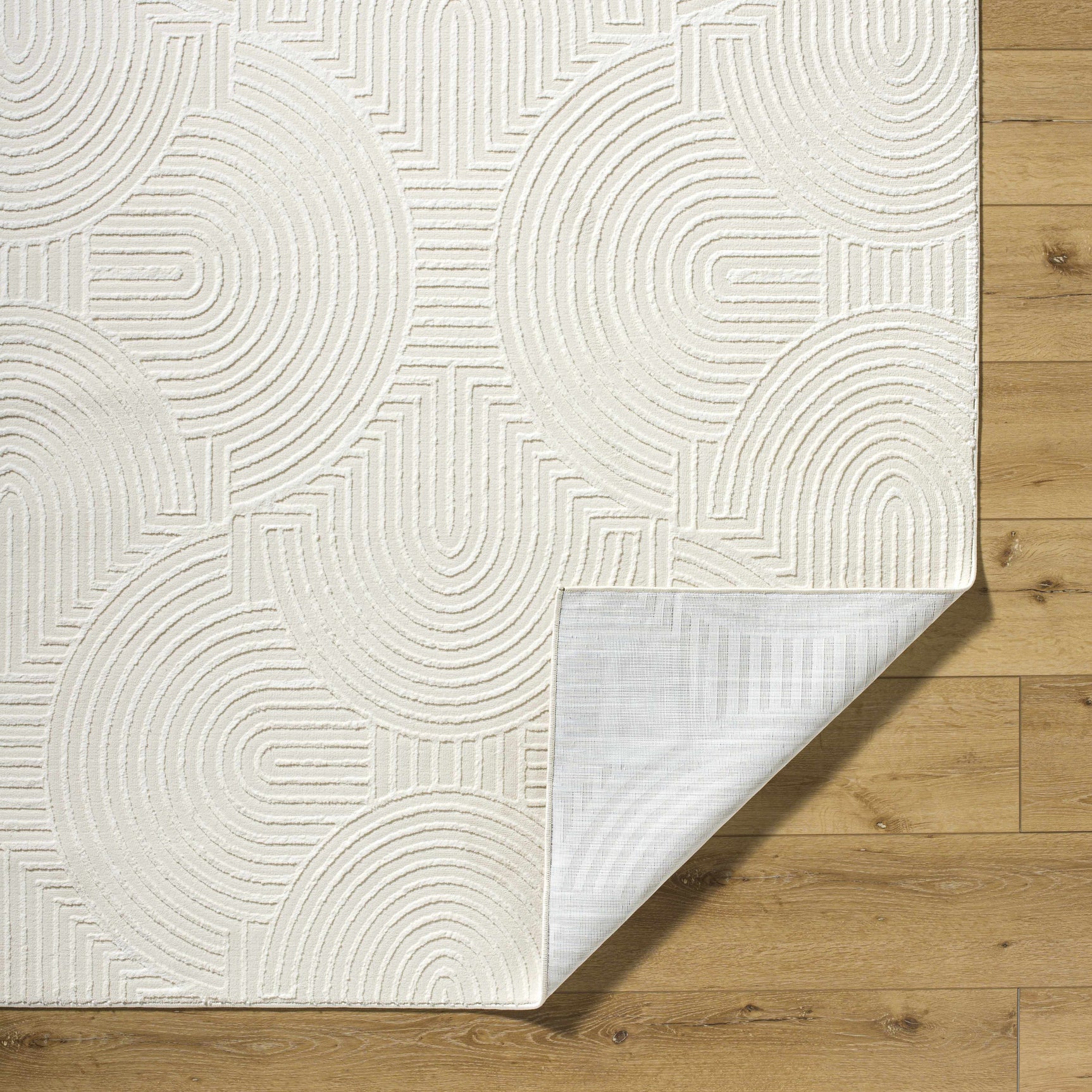 Aucoin Cream 3D Rainbow Washable Area Rug - Ornate Home