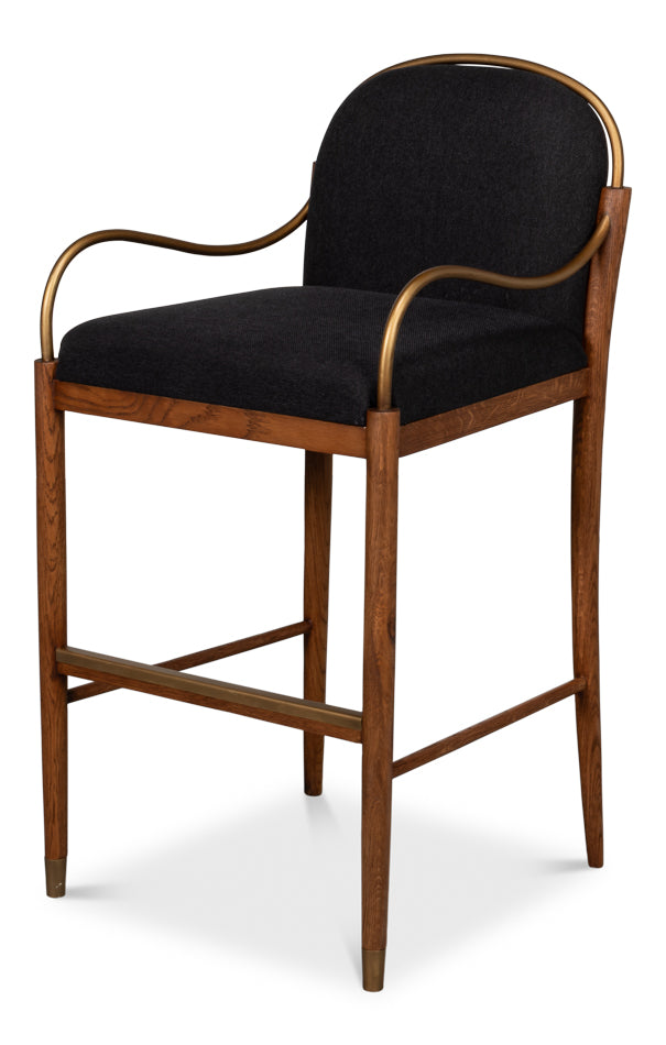 Auden Black Bar Stool - Ornate Home
