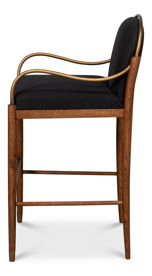 Auden Black Bar Stool - Ornate Home