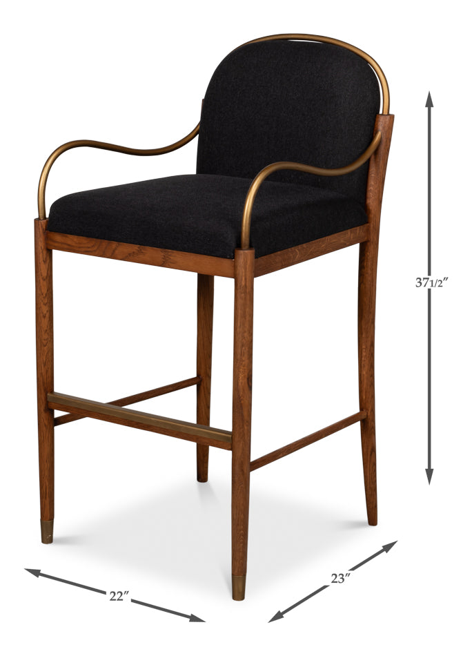 Auden Black Bar Stool - Ornate Home