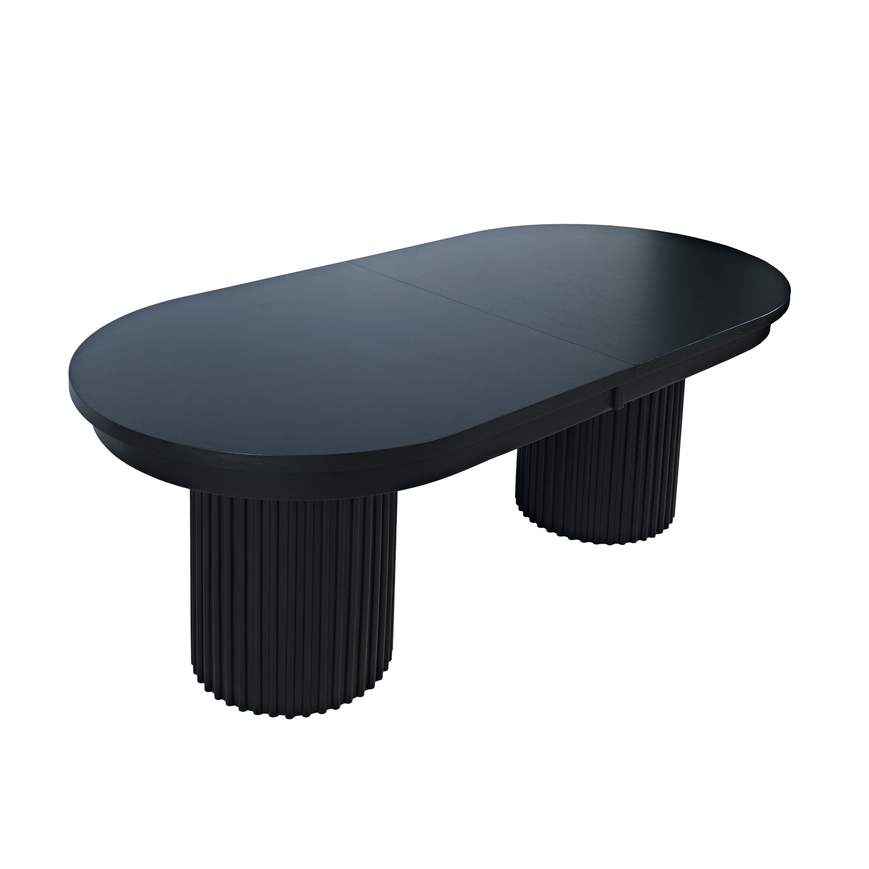 Auden Black Double Ped Dining Table w/ 6 Tate Chair - Ornate Home