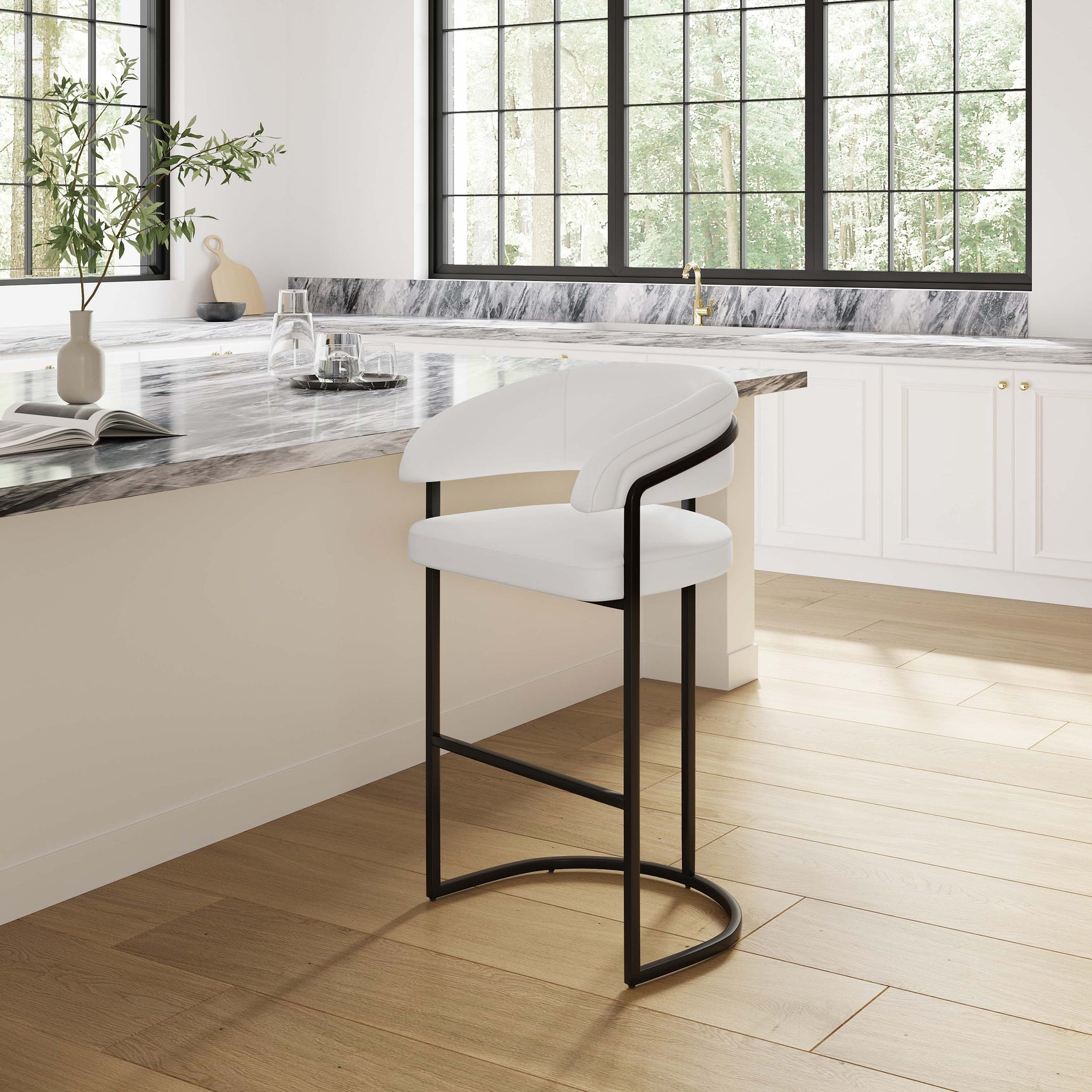 Augusta Barstool in White - Ornate Home