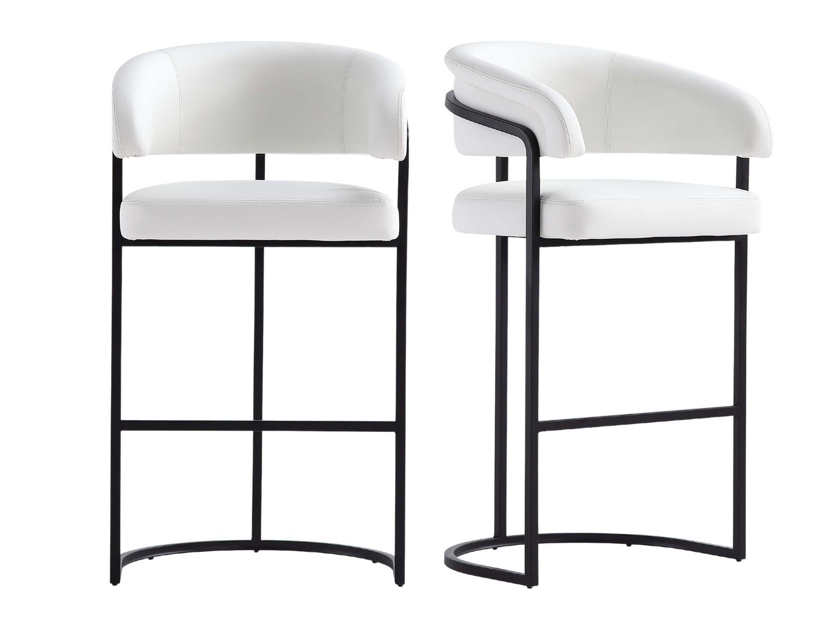 Augusta Barstool in White (set of 2) - Ornate Home