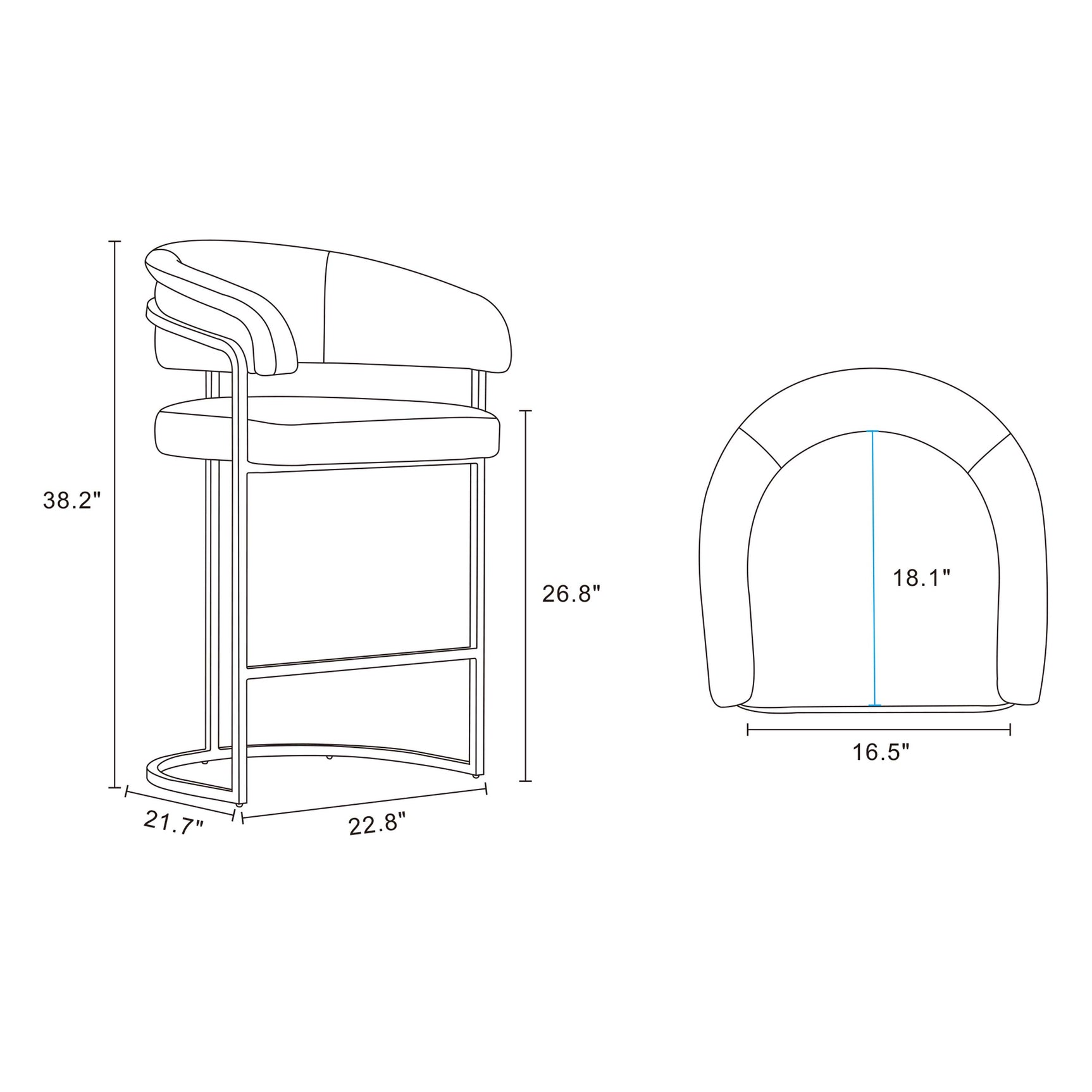 Augusta Counter Stool in White (set of 2) - Ornate Home