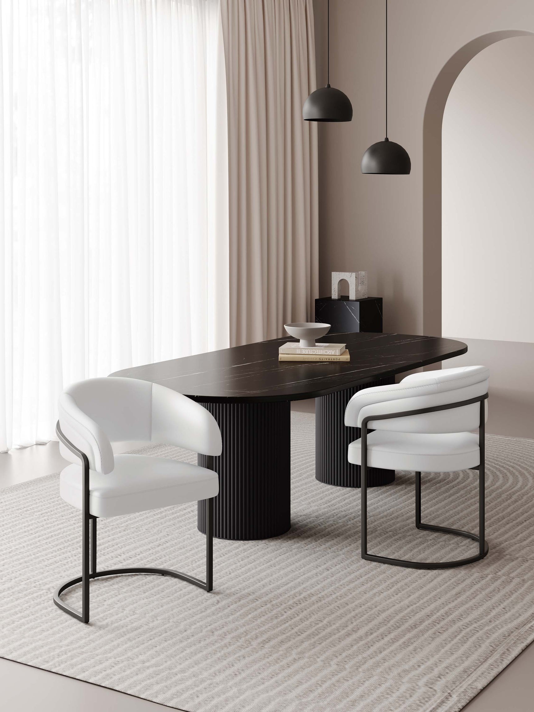 Augusta Dining Chair in White (set of 2) - Ornate Home