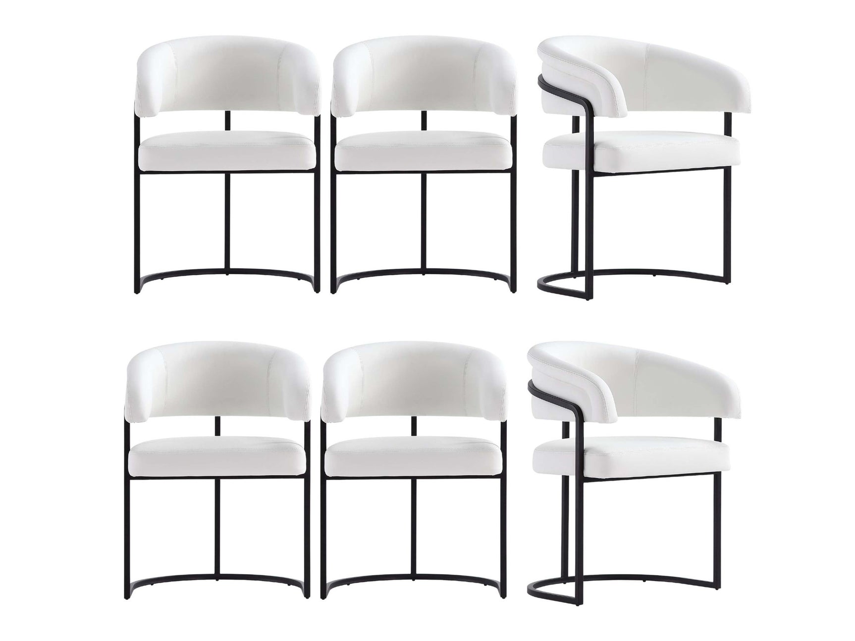 Augusta Dining Chair in White (set of 6) - Ornate Home
