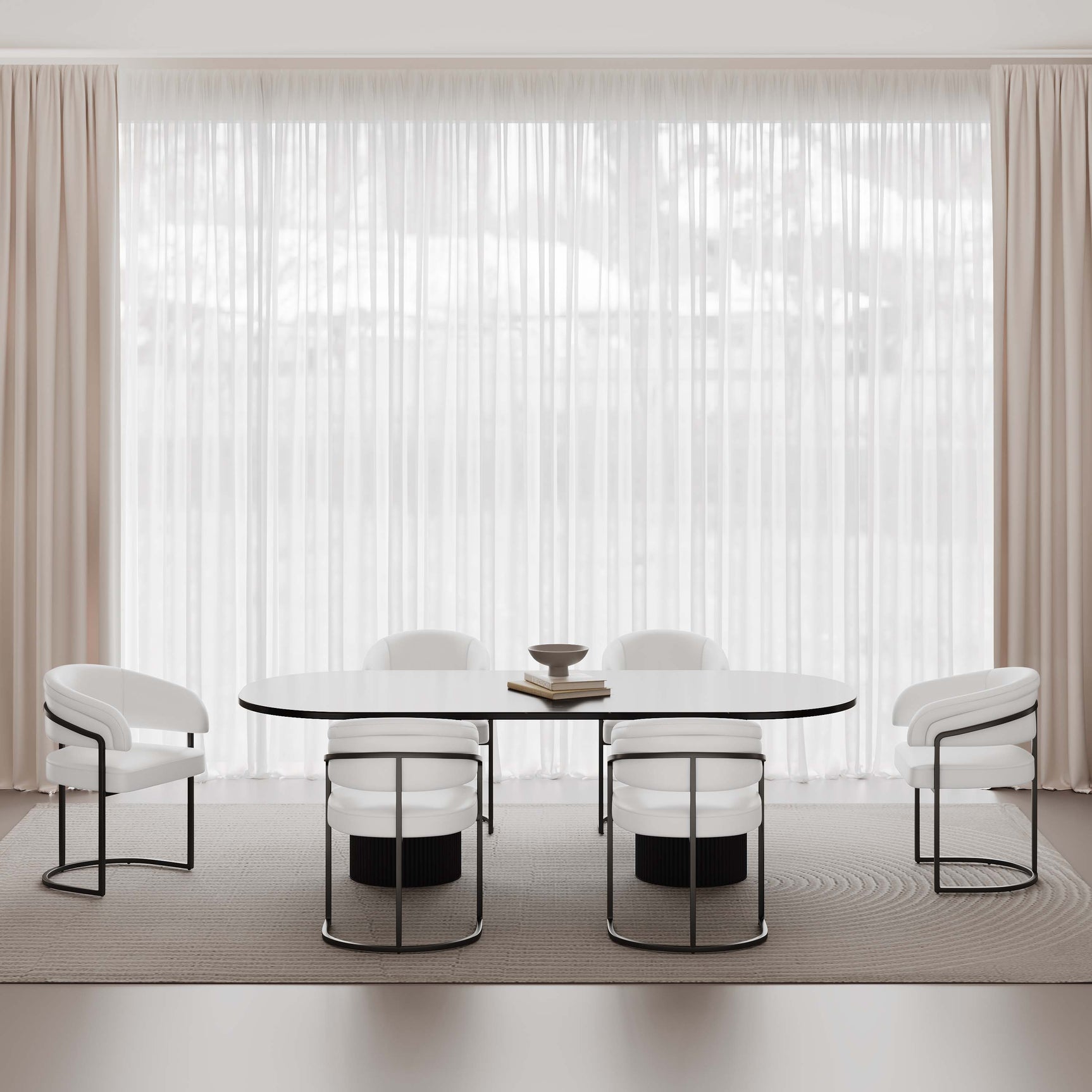 Augusta Dining Chair in White (set of 6) - Ornate Home