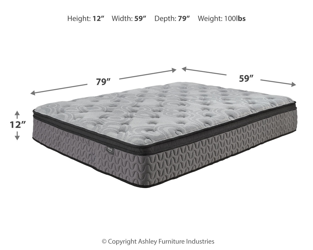 Augusta2 Gray Queen Firm Mattress (Online Special Price) - Ornate Home