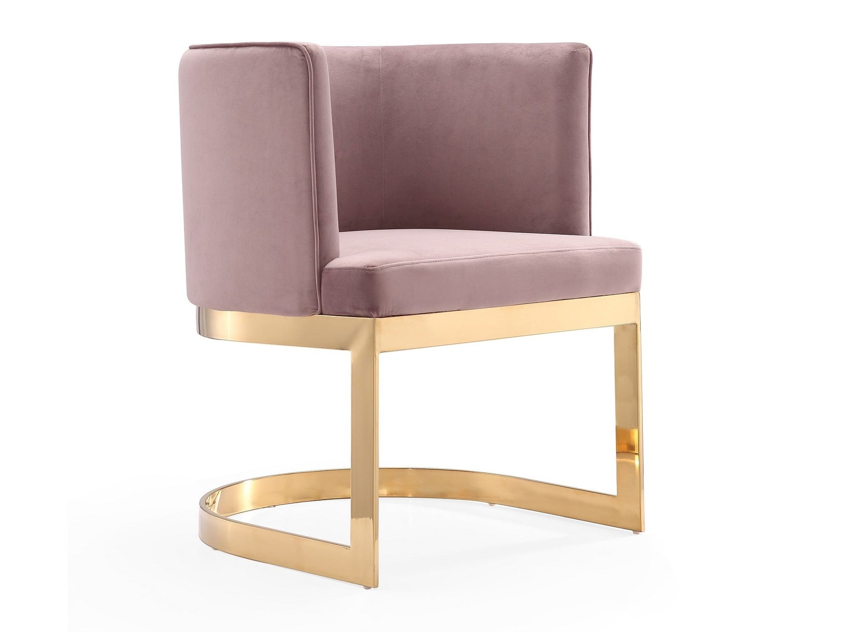 Aura Dining Chair in Blush and Polished Brass - Ornate Home